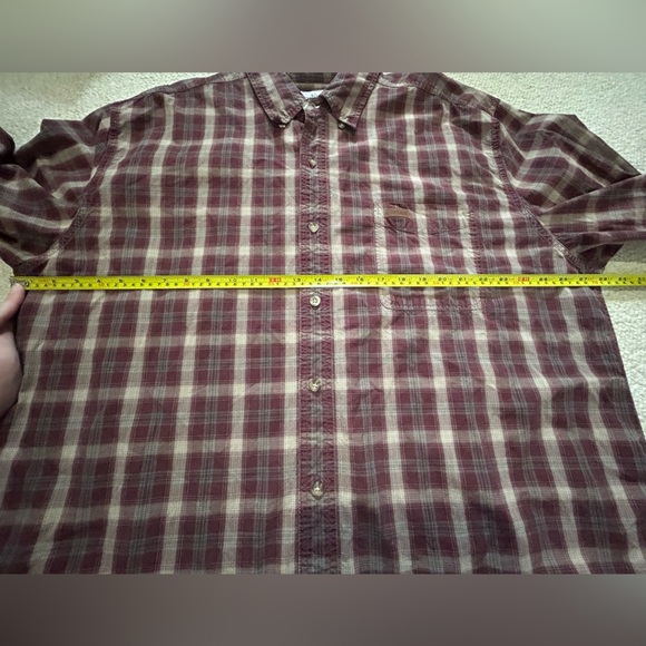 Carhartt Men's Plaid Cotton Long Sleeve Shirt Size XX-Large Brown Burgundy - Picture 10 of 12